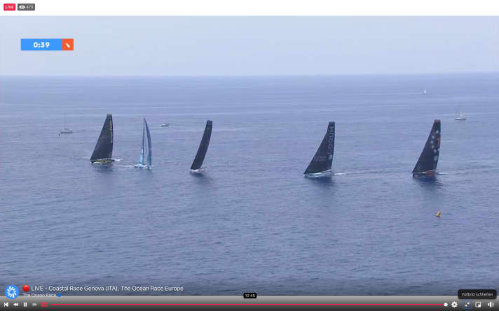   At the start of the final coastal race, Offshore Team Germany and the French "LinkedOut" crew (2nd from left) were already looking for each other.