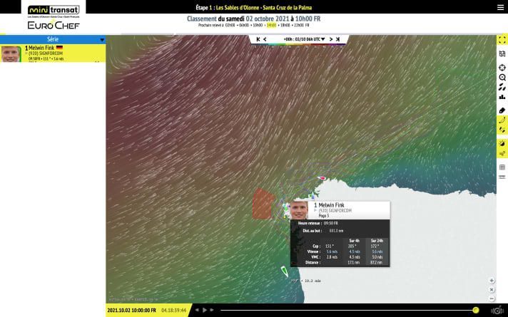   This was the situation on Saturday morning: Melwin Fink took the lead in the series boats overnight, as he fearlessly continued his course close to the coast