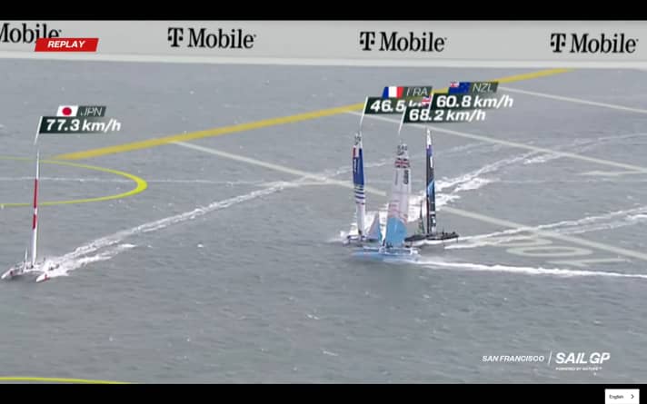 Shortly before the crash between New Zealand and France, which the British narrowly escaped with the right of way...