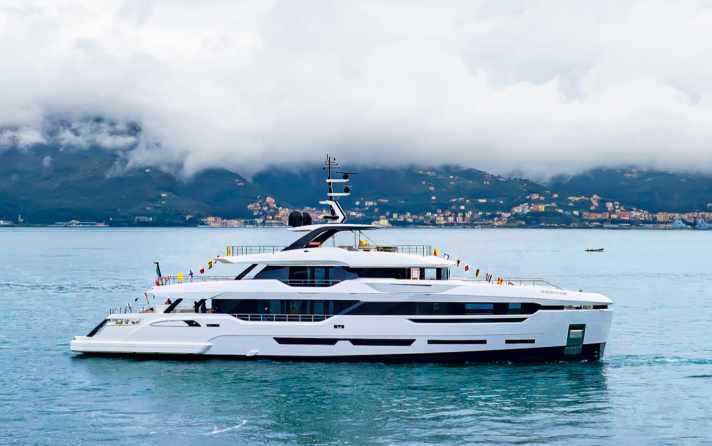 Baglietto finally presents the DOM 133, an aluminium model measuring around 41 metres and capable of 17 knots, at an international trade fair.
