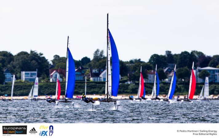   A current picture from the Nacra17 European Championship off Kiel - Polgar and Werner will soon be joining this fleet