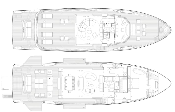 Drawing: The Arcadia A96 from above