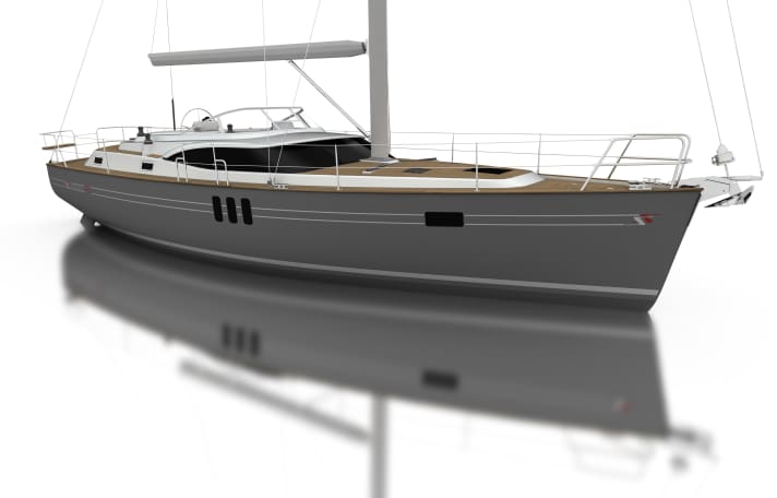   Centre cockpit and deck saloon. This means twice the volume inside