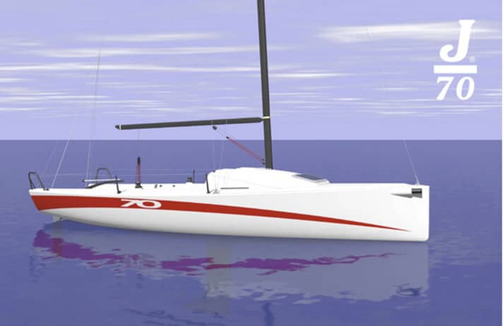   Le nouveau J 70 : remorquable avec quille relevable, accueillant avec son grand cockpit et excitant avec son grand-voile squaretop et son gennaker sur la trompe