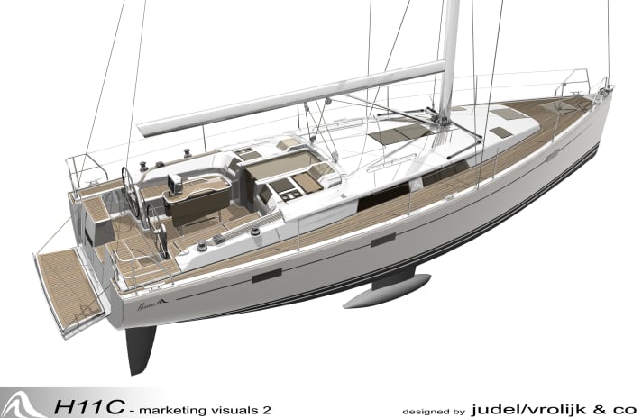   Hanse 415: Ecken, Kanten, Heckklappe und viel Platz
