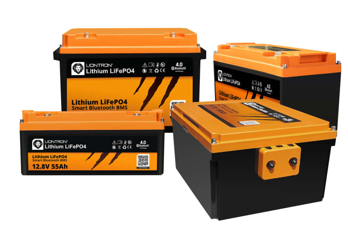   Liontron offers batteries for 12 and 24 volt systems in various designs. The capacities range from 20 to 200 ampere hours