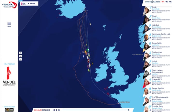   Im Gänsemarsch, aber ohne Regattamodus, strebte die Imoca-Flotte zu Wochenbeginn dem Start- und Zielhafen Les Sables-d'Olonne entgegen