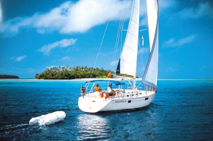 Dinghy in tow not only looks silly, but also has considerable disadvantages