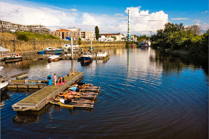 Floating jetty of the Neustadt harbour