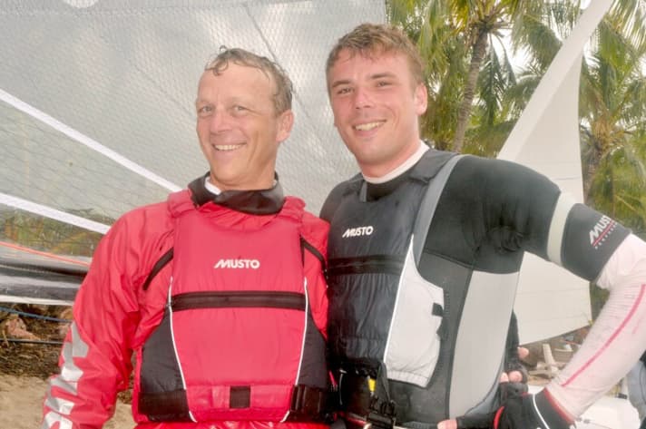   Looking kind of hungry: Wolfgang Hunger and Julien Kleiner before the 20th Kieler Woche victory