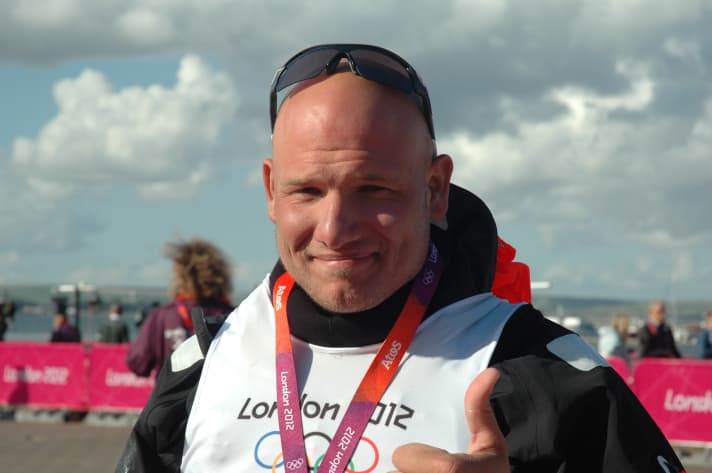   Frithjof Kleen in der Mixed Zone im Olympiahafen