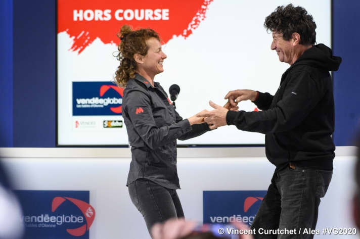   A spontaneous dance of honour: Jean Le Cam and Isabelle Joschke