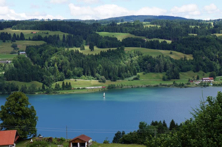 JHNET7 Grosser Alpsee lake near Immenstadt, Allgaeu, Bavaria, Germany.