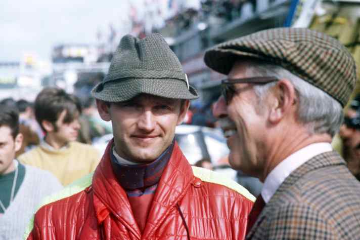 Ferdinand Piëch und Huschke v. Hanstein 1968 in Le Mans.