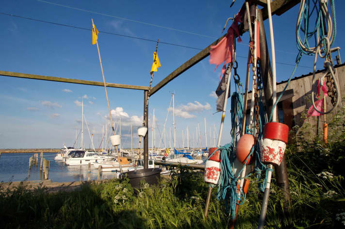   The sports harbour is equipped with jetties and pile boxes