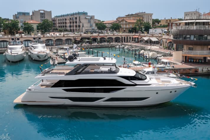 Floats: The 23.96 metre long GRP semi-glider in its element.