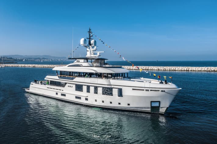 The latest launch: The 43 metre long "Acala" is a custom-built boat designed by Horacio Bozzo.