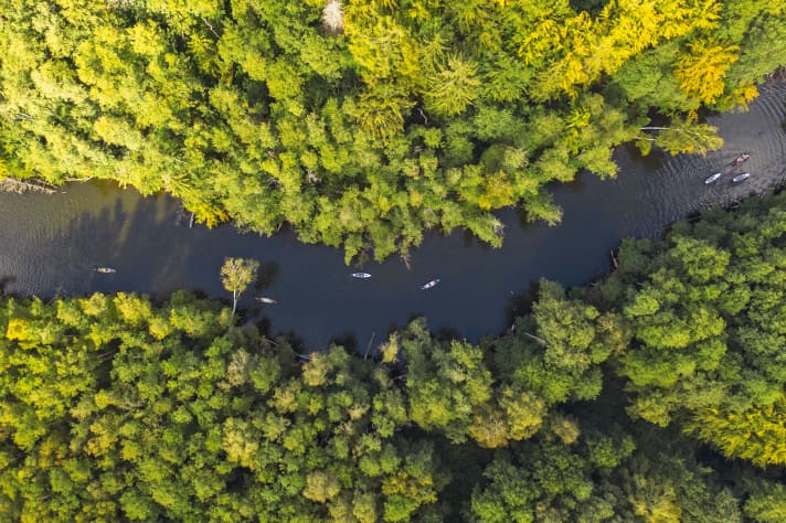 Christoph Krahe likes to paddle at home in front of the door.
