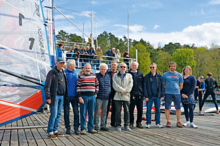 50 years of WSeV Berlin, seven real movers and shakers from the founding days: 1st Chairman Boris von Maydell (3rd from right), Sports Director Colori Schilling (2nd from right) and Mali Zins (2nd Chairman, right).