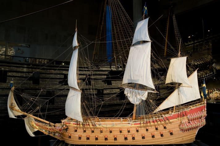The sister ship "Vasa" in the model