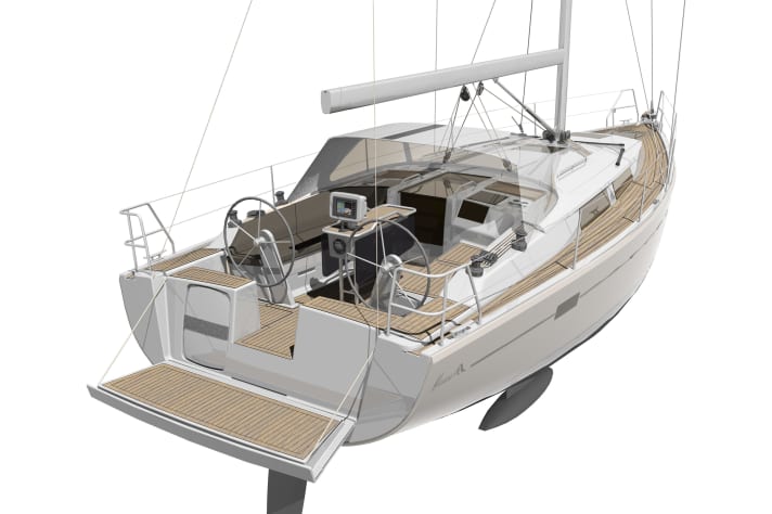   The large tailgate is new, with the life raft hidden behind it