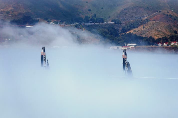   In the fog: The venue for the 35th America's Cup and many more details