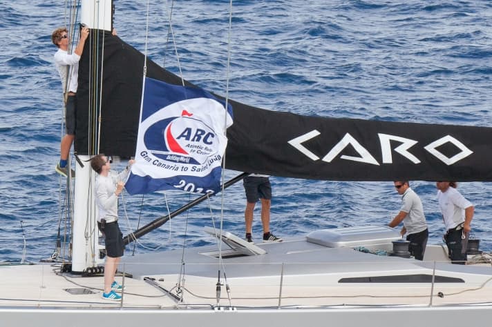  The Knierim 65 "Caro" at the start off Las Palmas de Gran Canaria