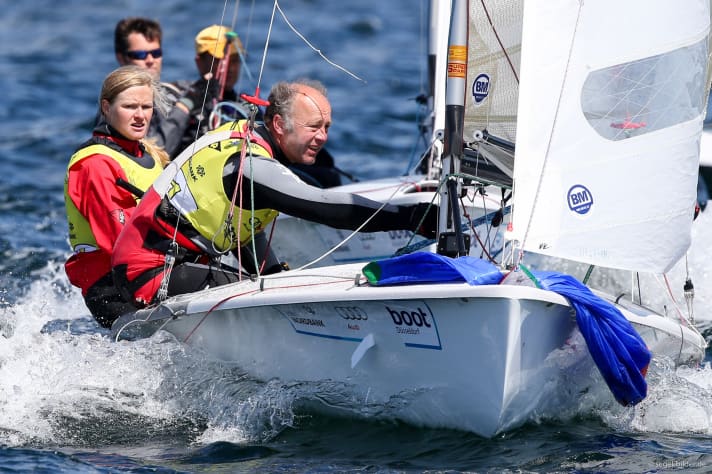  Zum ersten Mal gewann eine Steuerfrau den 505er-Titel bei der Kieler Woche: Meike Schomäker und Holger Jess