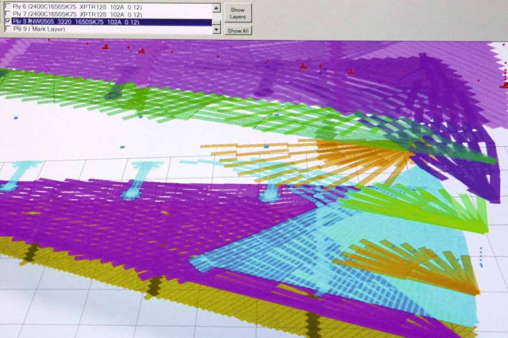   Layer by layer: the designer defines the components and the profile on the computer