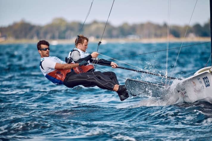   Just missed the medal final as the third German crew due to the accident on the first day of the World Championship: Justus Schmidt and Max Boehme are part of the strong German 49er group