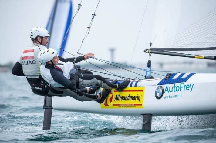   Der Österreicher Thomas Zajac, Bronzemedaillen-Gewinner von Rio, war bei der WM mit seiner neuen Vorschoterin Barbara Matz im Einsatz, kam aber nicht über Platz 19 hinaus