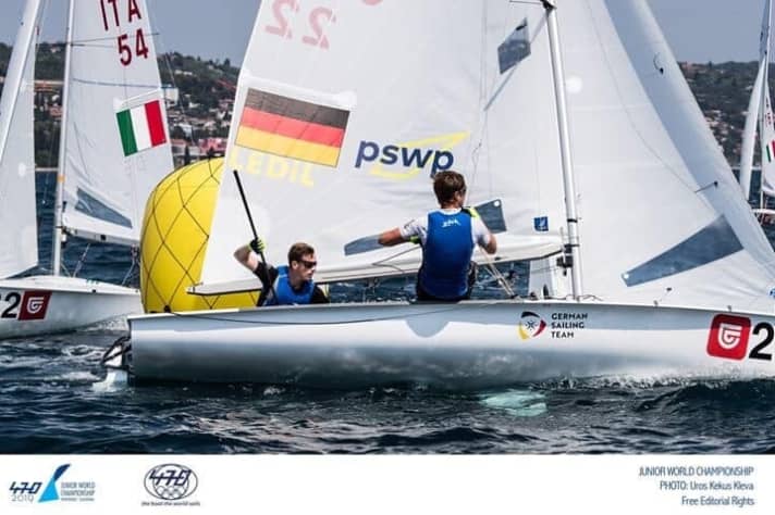   Daniel Göttlich and Linus Klasen in action at the Junior World Championships in Portoroz