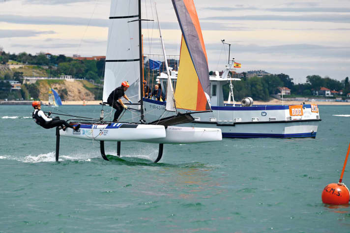  Paul Kohlhoff and Alica Stuhlemmer reap the rewards of their intensive winter work, sailing to second place in the test off Santander