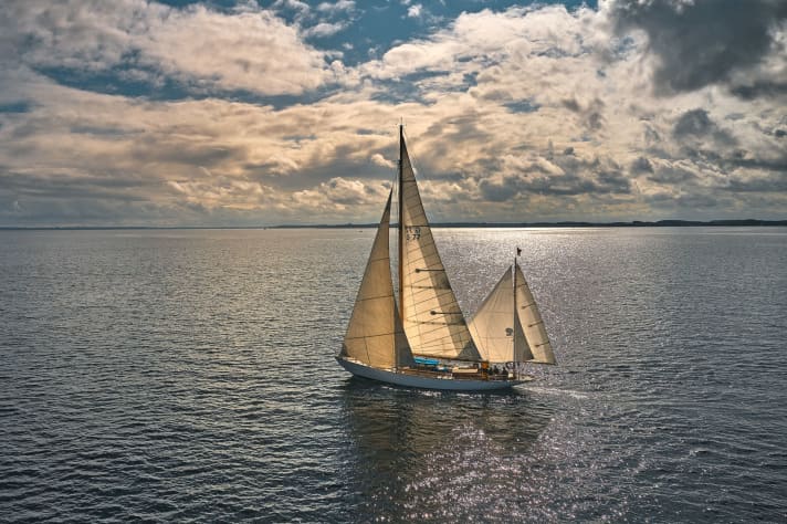 The silhouette of the large yawl is an integral part of the classic regatta fields