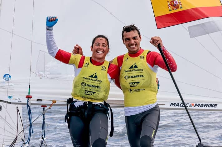   Currently hard to beat and the benchmark in 470 mixed sailing: the Spaniards Jordi Xammar and Nora Brugman won off Mallorca
