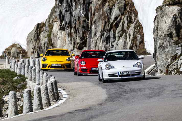 Drei Generationen GT3:  996.2, 997.2 und 991.2
