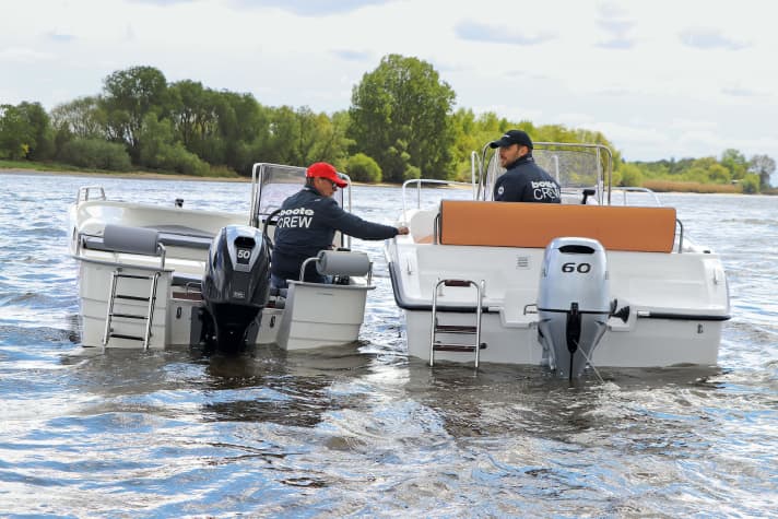Stern view of console boats