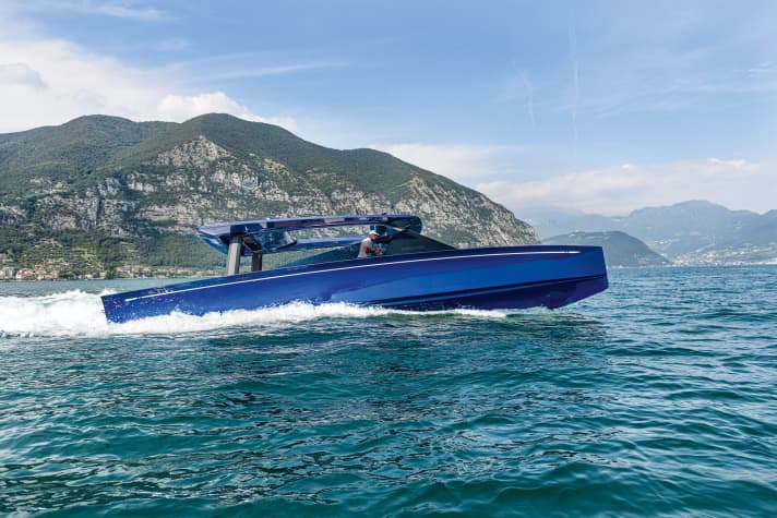 The 13 metre long power weekender Swan Over Shadow