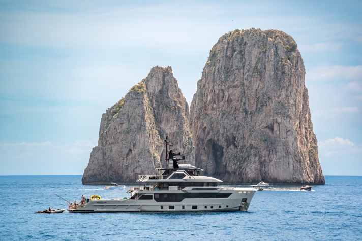 Cantiere delle Marche built the 44.30 metre long steel and aluminium construction for a German owner with big plans to travel the world.