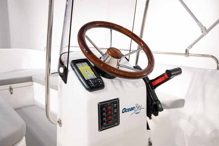 The steering position of the new AWN boat.