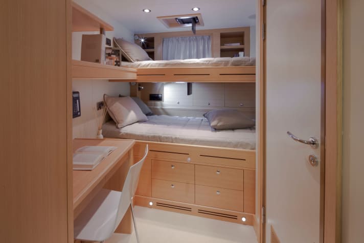 Crew cabin on the 58-metre CRN "J'ade". | ".