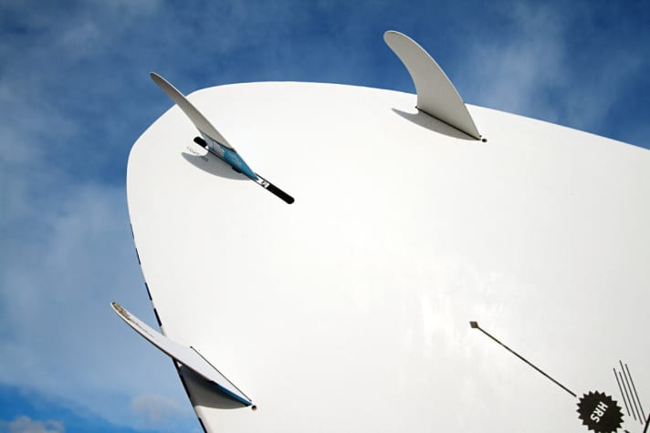 Fanatic Allwave 9'1" 2014: The discreet squash tail, equipped with three fins, helps to ensure stability and good guidance.