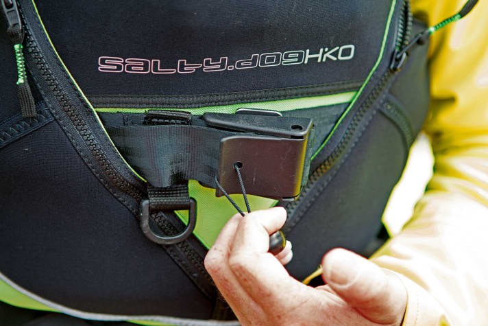 The system is integrated into good kayak impact waistcoats.