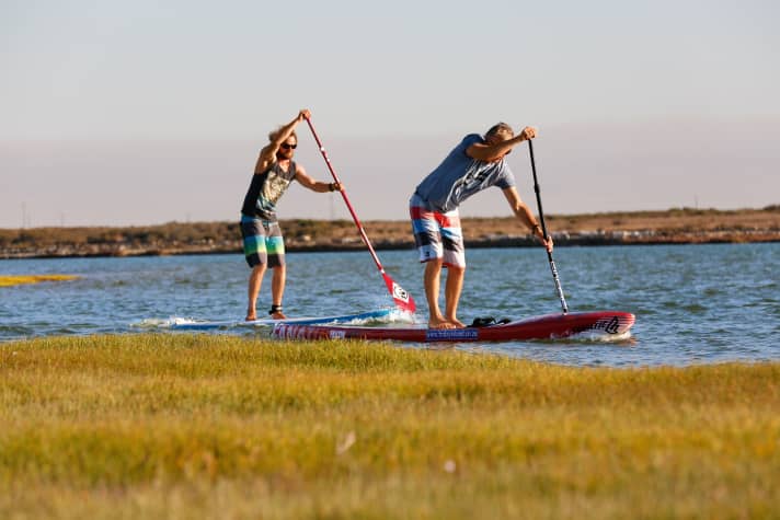The paddle testers in action
