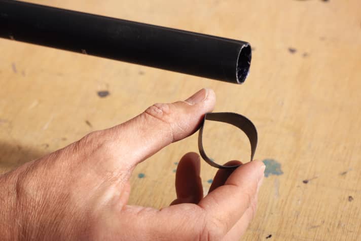 This is often forgotten: Before (!) inserting, slide the heat-shrink tubing (if you have one) over the paddle tube. Make sure that it does not get hot yet.