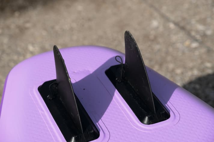 Two small fins provide good draft, but do not run quite as true to track as a large fin.