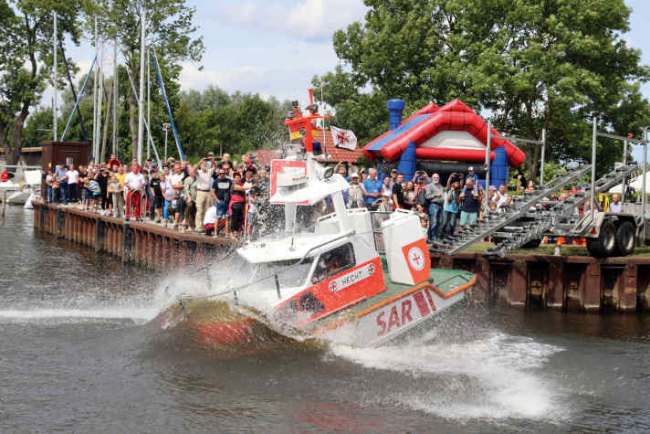 Sea rescue boat HECHT of the German Maritime Search and Rescue Service (DGzRS) on Maritime Search and Rescue Day 2023