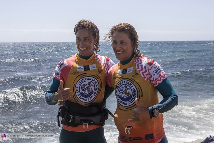Iballa and Daida together once again in the final of the PWA World Cup in Pozo.