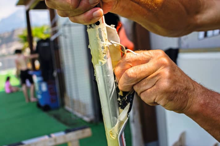 Simply peel off the now soft coating, ...