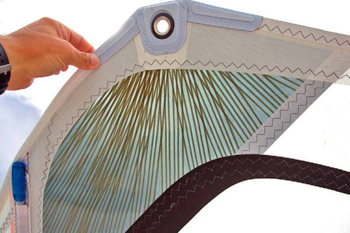   NeilPryde puts the Kevlar threads in the new laminate in the right light, especially against the sun.